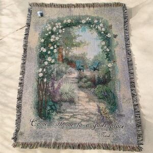 Tapestry Throw Blanket Jacquard Woven By Woodworkers And Weavers- Mark 6:31